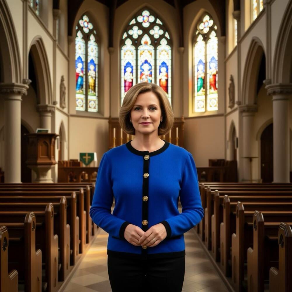 Vintage 80s Castleberry London Jacket 16 Women’s Blue Tweed Blazer Royalty USA